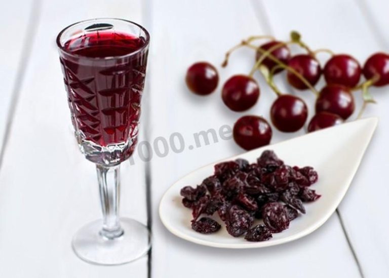 Wine from dried cherries